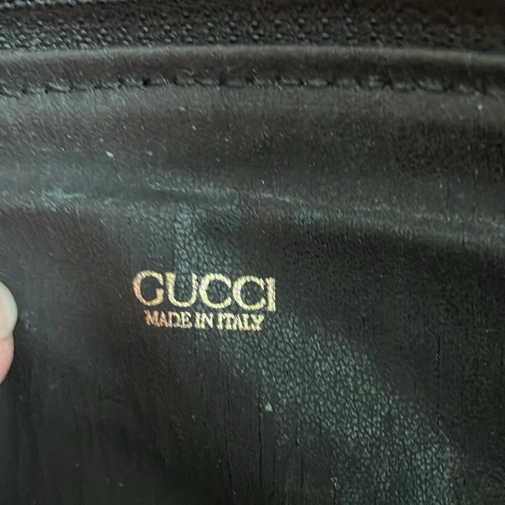 Gucci Black Leather cosmetic pouch Bag zippered 039580195 Italy - Picture 3 of 8